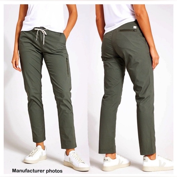 Vuori Olive Green Track Joggers with White Drawstring - Picture 10 of 10